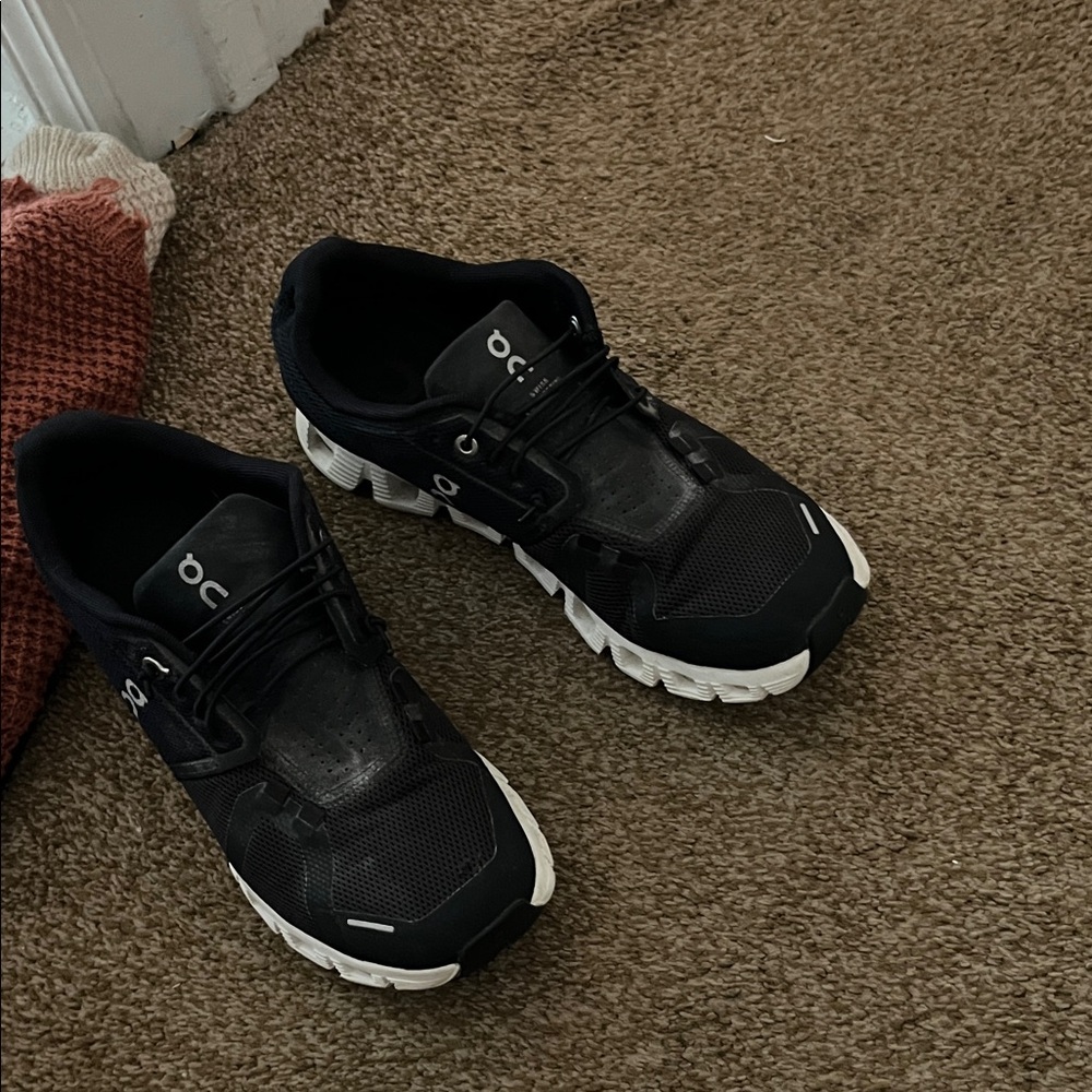 On Running Men's Black and White Athletic Shoes